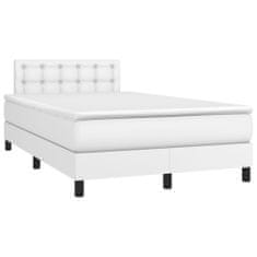 Petromila vidaXL Boxspring posteľ s matracom biela 120x200 cm umelá koža
