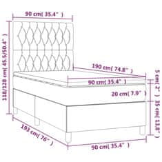 Petromila vidaXL Boxspring posteľ s matracom tmavohnedá 90x190 cm látka