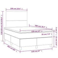 shumee Boxspring posteľ s matracom bledosivá 120x200 cm látka