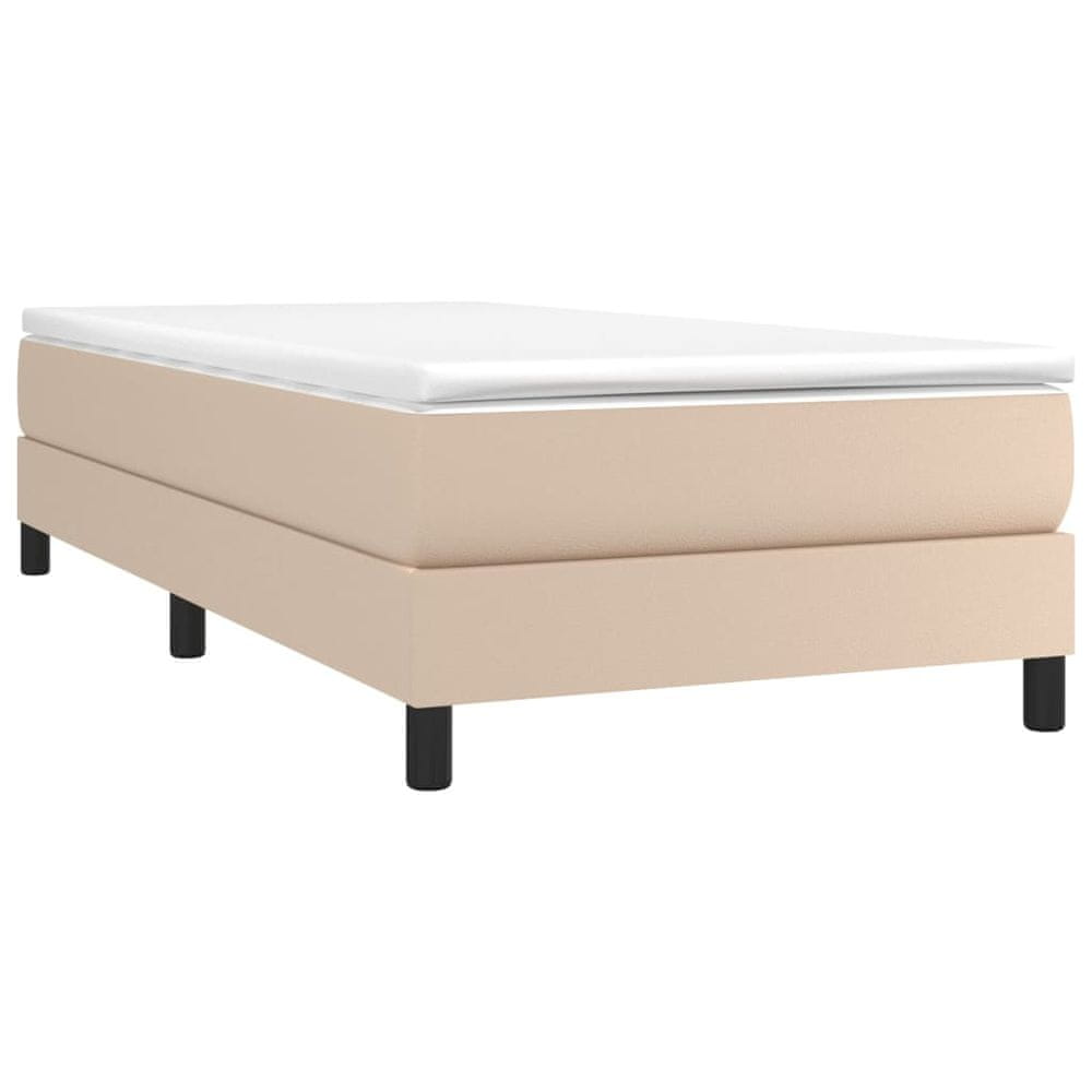 Vidaxl Boxspring posteľ s matracom kapučínová 80x200 cm umelá koža