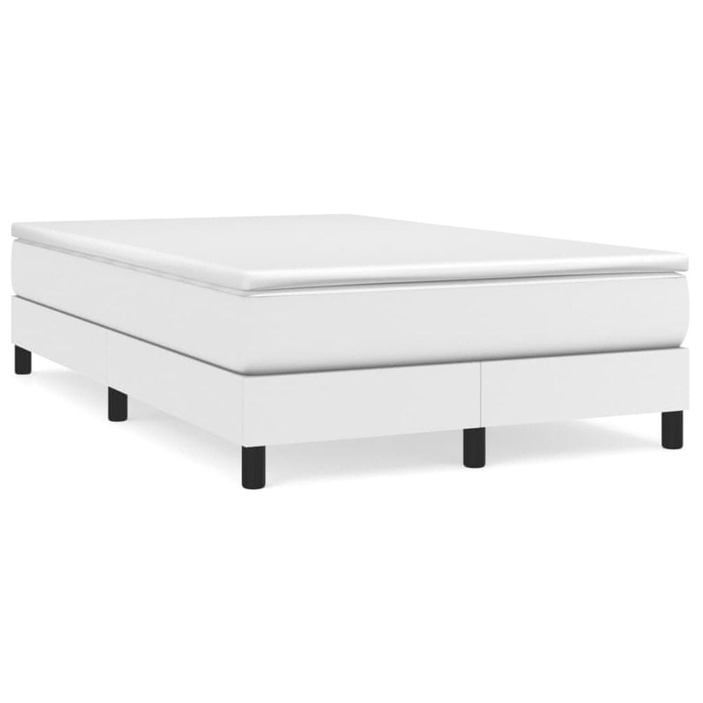 Vidaxl Boxspring posteľ s matracom biela 120x200 cm umelá koža