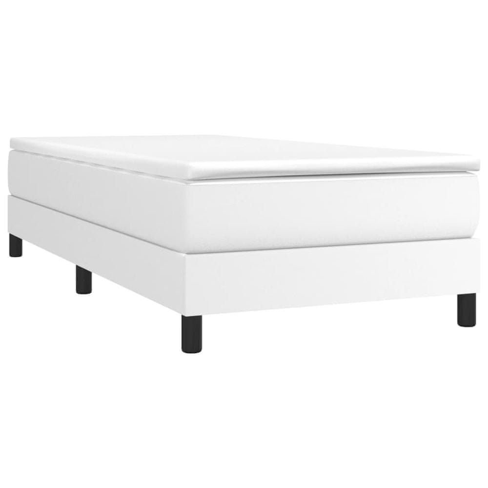 Vidaxl Boxspring posteľ s matracom biela 80x200 cm umelá koža
