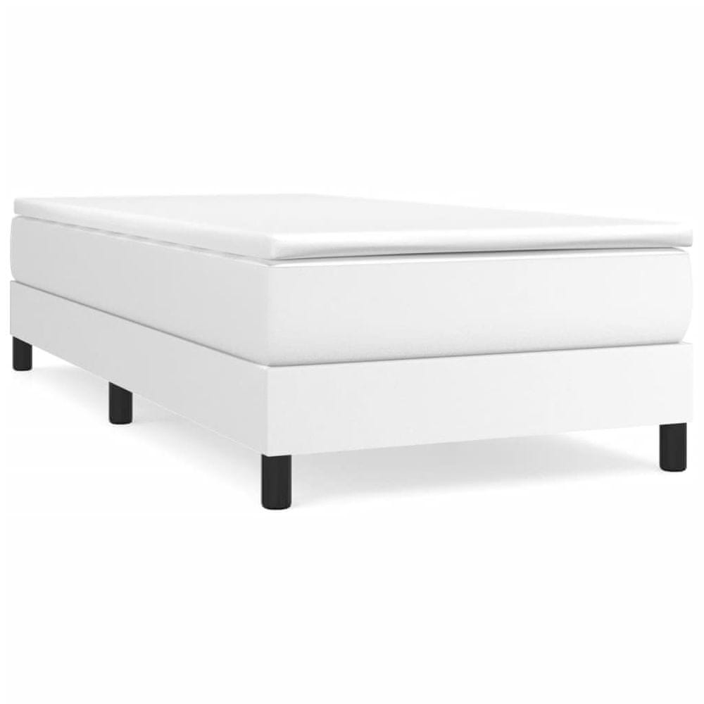 Vidaxl Boxspring posteľ s matracom biela 90x200 cm umelá koža