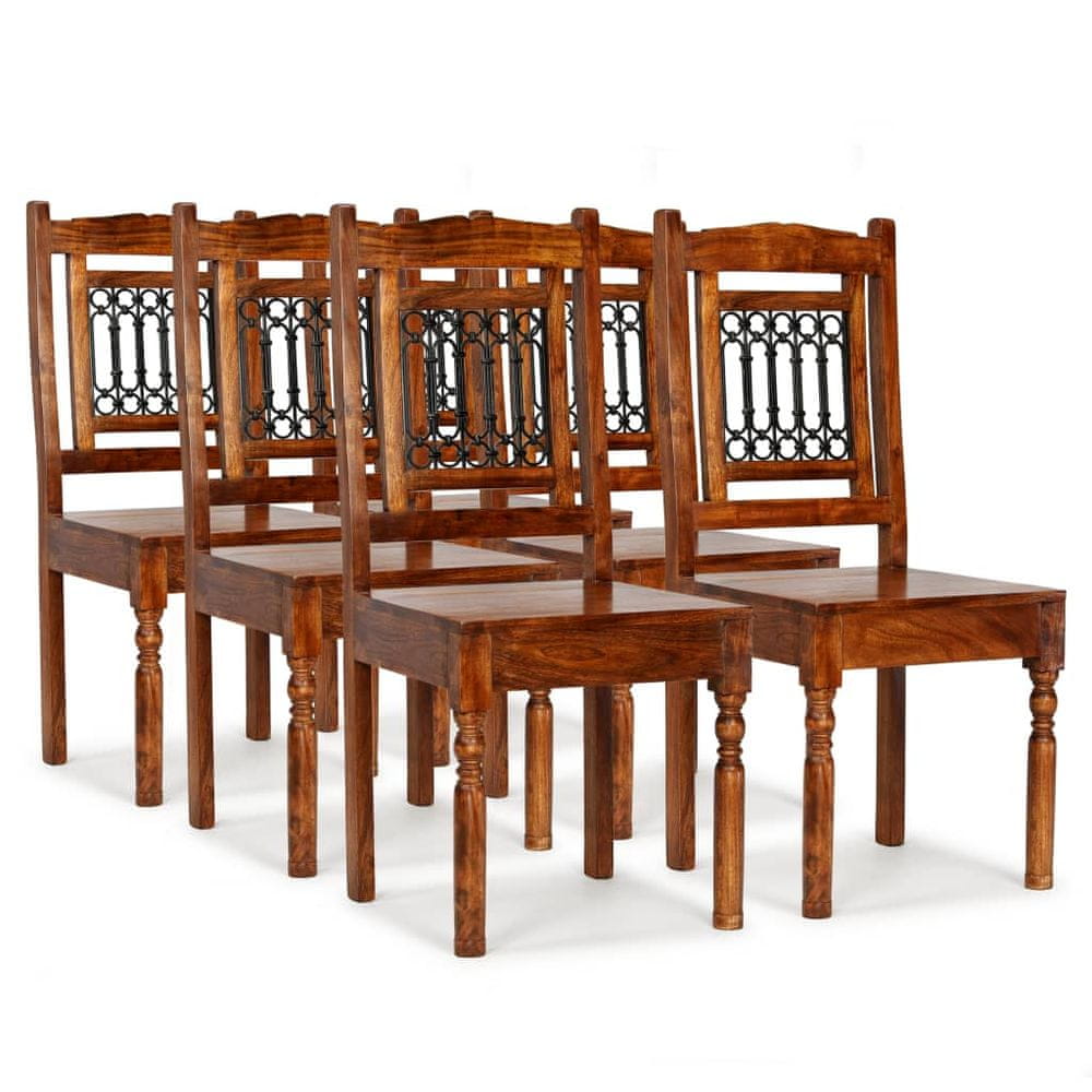 Petromila vidaXL Jedálenské stoličky 6 ks, masív a sheeshamové drevo, klasické