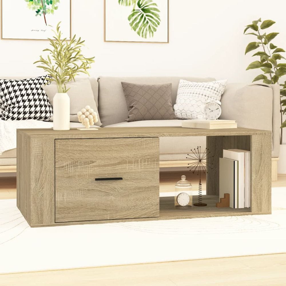 Vidaxl Konferenčný stolík dub sonoma 100x50,5x35 cm spracované drevo