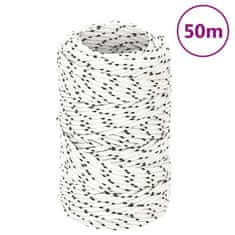 Vidaxl Pletené lodné lano biele 2 mm x 50 m polyester