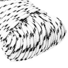 Vidaxl Pletené lodné lano biele 5 mm x 250 m polyester