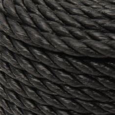 Vidaxl Pracovné lano čierne 24 mm 25 m polypropylén