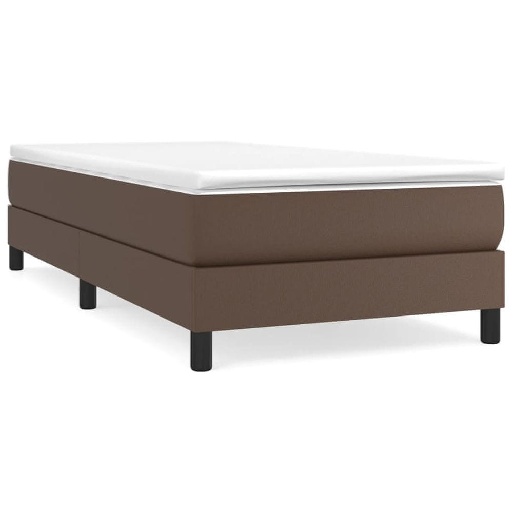 Vidaxl Boxspring posteľ s matracom hnedá 90x200 cm umelá koža