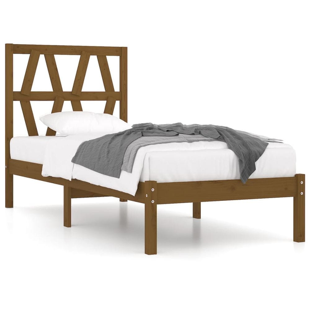 Vidaxl Rám postele, medovo hnedý, masívne borovicové drevo, 100 x 200 cm