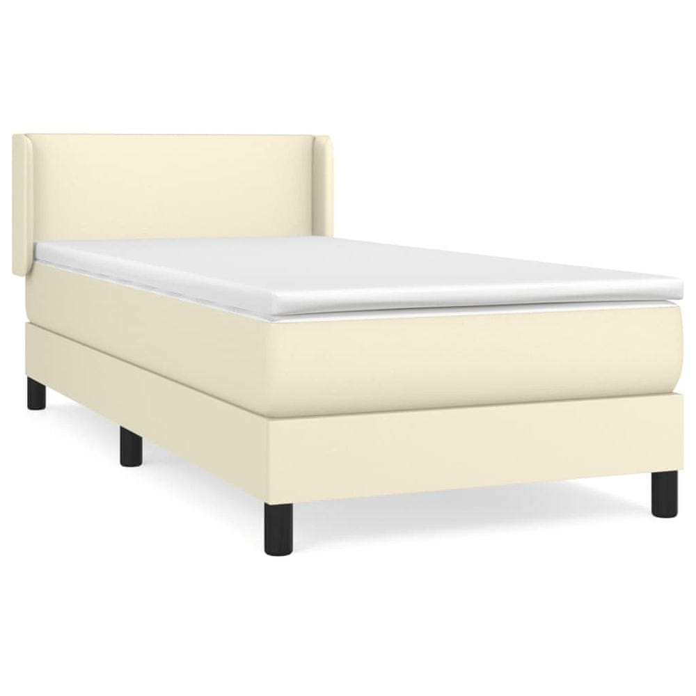 Vidaxl Boxspring posteľ s matracom krémová 80x200 cm umelá koža