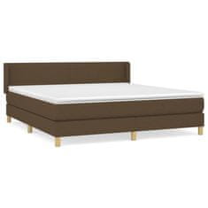 shumee Boxspring posteľ s matracom tmavohnedá 160x200 cm látka