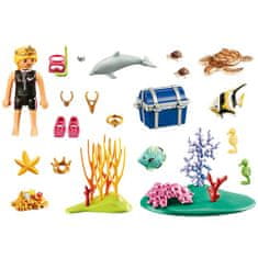Playmobil Potápačka s pokladom , Prázdniny, 38 dielikov, 70678
