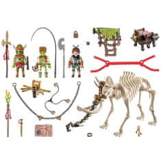 Playmobil Útok mamuta , Mamut a kostlivec, 73 dielikov