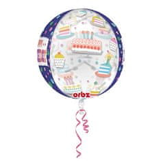 Amscan Fóliový balón orbz Happy Birthday Cupcake 40cm