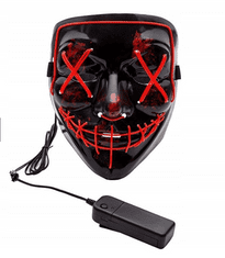 Korbi Plastová svietiaca maska LED, Purge, červená