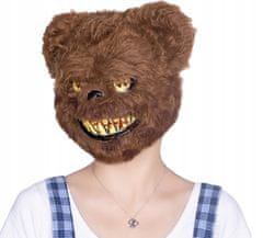 Korbi Plastová maska medvedíka zabijaka, strašidelný huňatý medvedík, Halloween