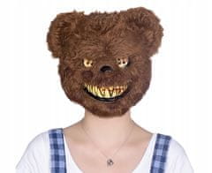 Korbi Plastová maska medvedíka zabijaka, strašidelný huňatý medvedík, Halloween