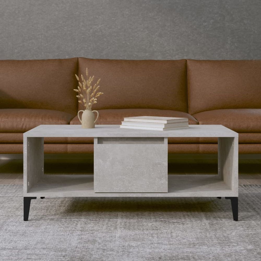 Petromila vidaXL Konferenčný stolík betónový sivý 90x50x36,5 cm spracované drevo