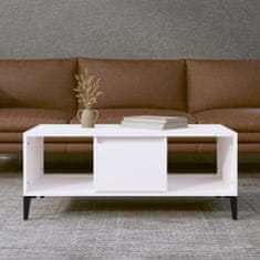 shumee Konferenčný stolík biely 90x50x36,5 cm spracované drevo