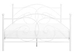 Beliani Biela kovová posteľ s rámom 160 x 200 cm DINARD