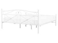 Beliani Biela kovová posteľ s rámom 160 x 200 cm RODEZ