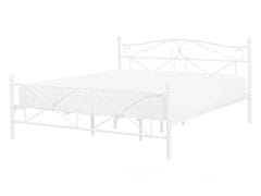Beliani Biela kovová posteľ 140 x 200 cm RODEZ