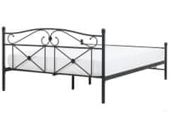Beliani Čierna kovová posteľ s rámom 140 x 200 cm RODEZ