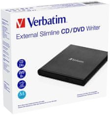 VERBATIM DVD/CD Externá mechanika, USB 2.0, čierna, bez SW NERO,
