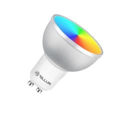 Tellur WiFi Smart LED RGB žiarovka GU10, 5 W, číra, teplá biela
