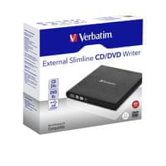 VERBATIM DVD/CD Externá mechanika, USB 2.0, čierna,