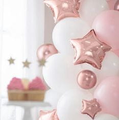 PartyDeco Saténové balóny ružovo zlaté 12cm 50ks