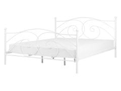 Beliani Kovová posteľ 140 x 200 cm biela DINARD