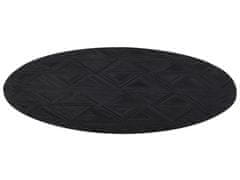 Beliani Okrúhly koberec z hovädzej kože 140 cm čierny KASAR