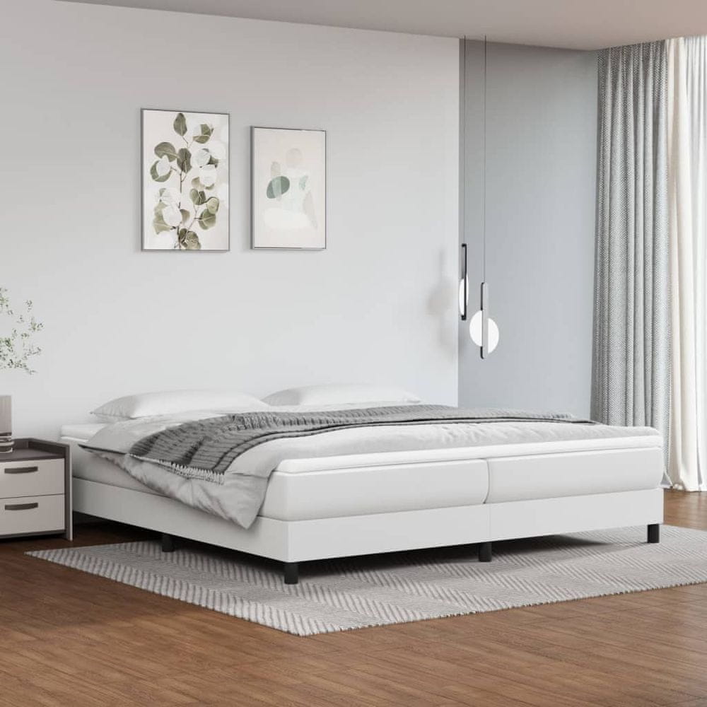 Petromila vidaXL Boxspring posteľ s matracom biela 200x200 cm umelá koža