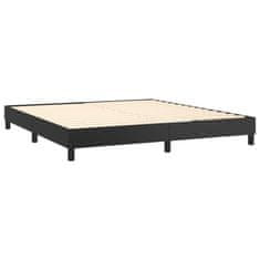shumee Boxspring posteľ s matracom a LED čierna 180x200 cm umelá koža