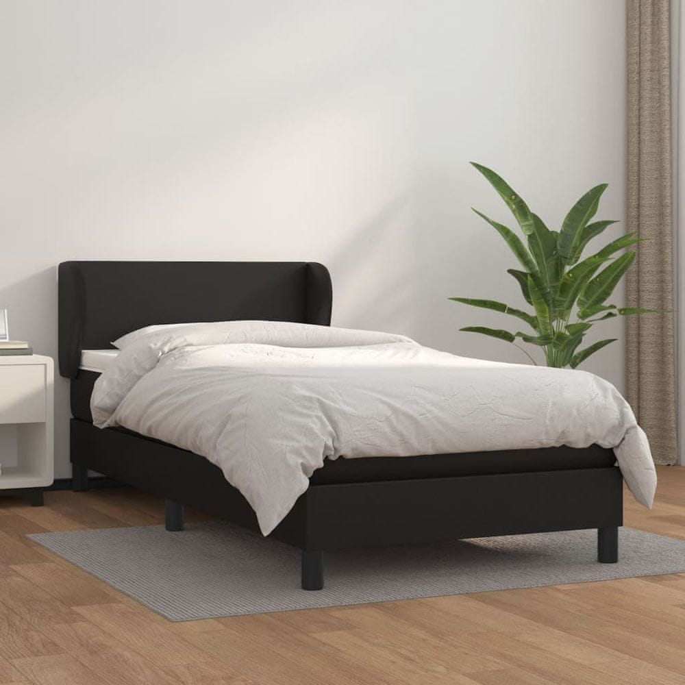 Petromila vidaXL Boxspring posteľ s matracom čierna 100x200 cm umelá koža