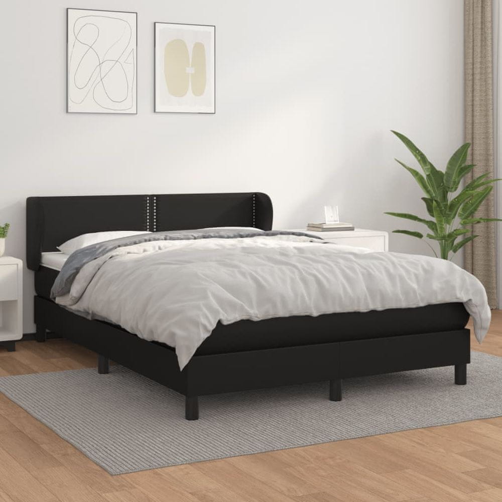 Petromila vidaXL Boxspring posteľ s matracom čierna 140x200 cm umelá koža
