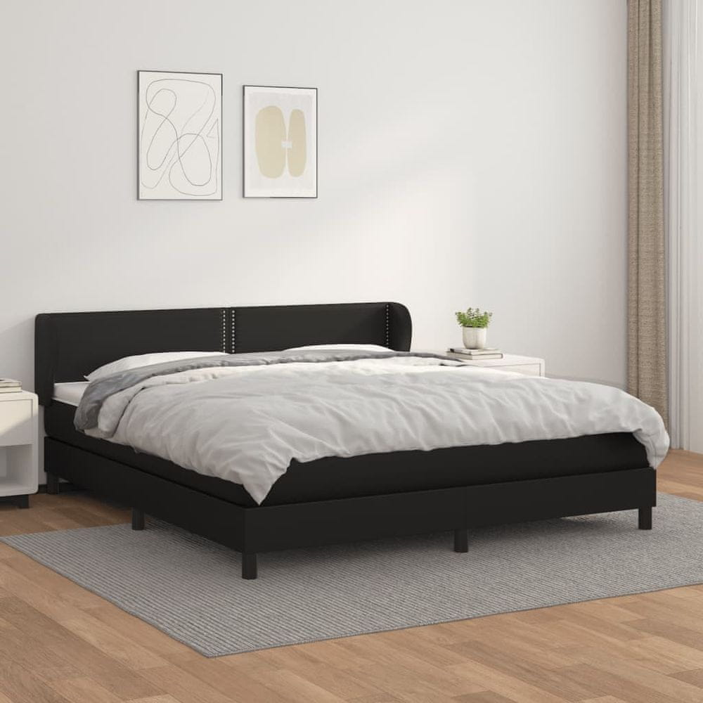 Petromila vidaXL Boxspring posteľ s matracom čierna 180x200 cm umelá koža
