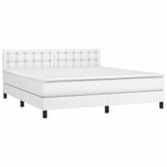 shumee Boxspring posteľ s matracom a LED biela 180x200 cm umelá koža