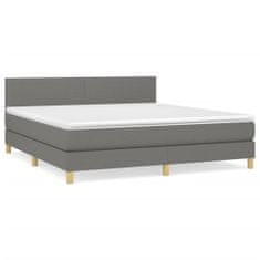 shumee Boxspring posteľ s matracom tmavosivá 160x200 cm látka