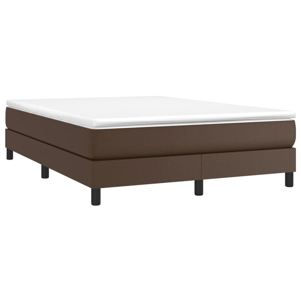 Vidaxl Boxspring posteľ s matracom hnedá 140x200 cm umelá koža