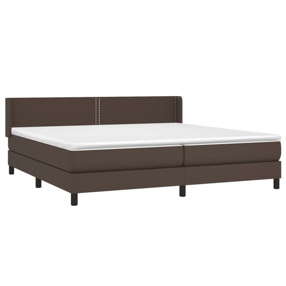 Vidaxl Boxspring posteľ s matracom hnedá 200x200 cm umelá koža
