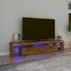 TV skrinka s LED svetlami dymový dub 200x36,5x40 cm