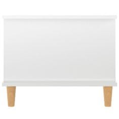 shumee Konferenčný stolík lesklý biely 90x50x40 cm spracované drevo