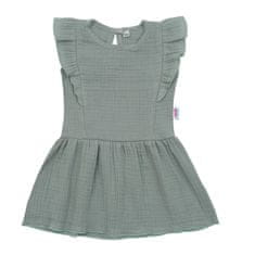 NEW BABY Dojčenské mušelínové šaty New Baby Summer Nature Collection mätové 56 (0-3m)