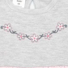 NEW BABY Dojčenské šatôčky s krátkym rukávom New Baby Summer dress ružovo-sivé 62 (3-6m)