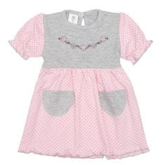 NEW BABY Dojčenské šatôčky s krátkym rukávom New Baby Summer dress ružovo-sivé 62 (3-6m)