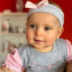 NEW BABY Dojčenské šatôčky s krátkym rukávom New Baby Summer dress ružovo-sivé 68 (4-6m)