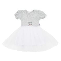 NEW BABY Dojčenské šatôčky s tylovou sukienkou New Baby Wonderful sivé 68 (4-6m)